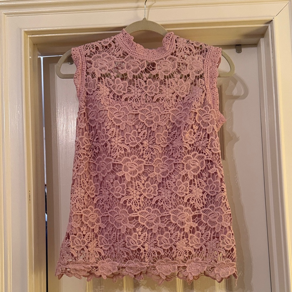 Nanette Lepore Lavender Lace Sleeveless Blouse